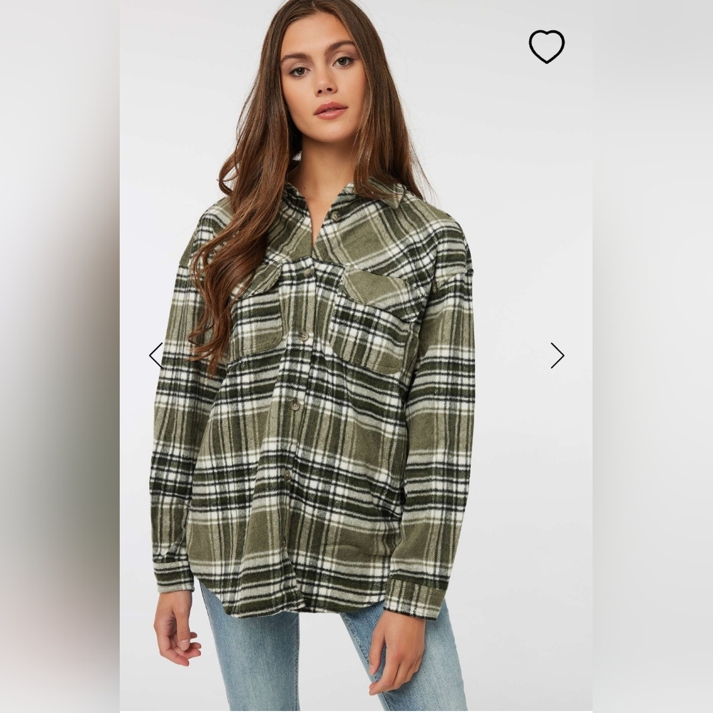 NWT Ardene Plaid Wooly Oversized Shirt, size US L